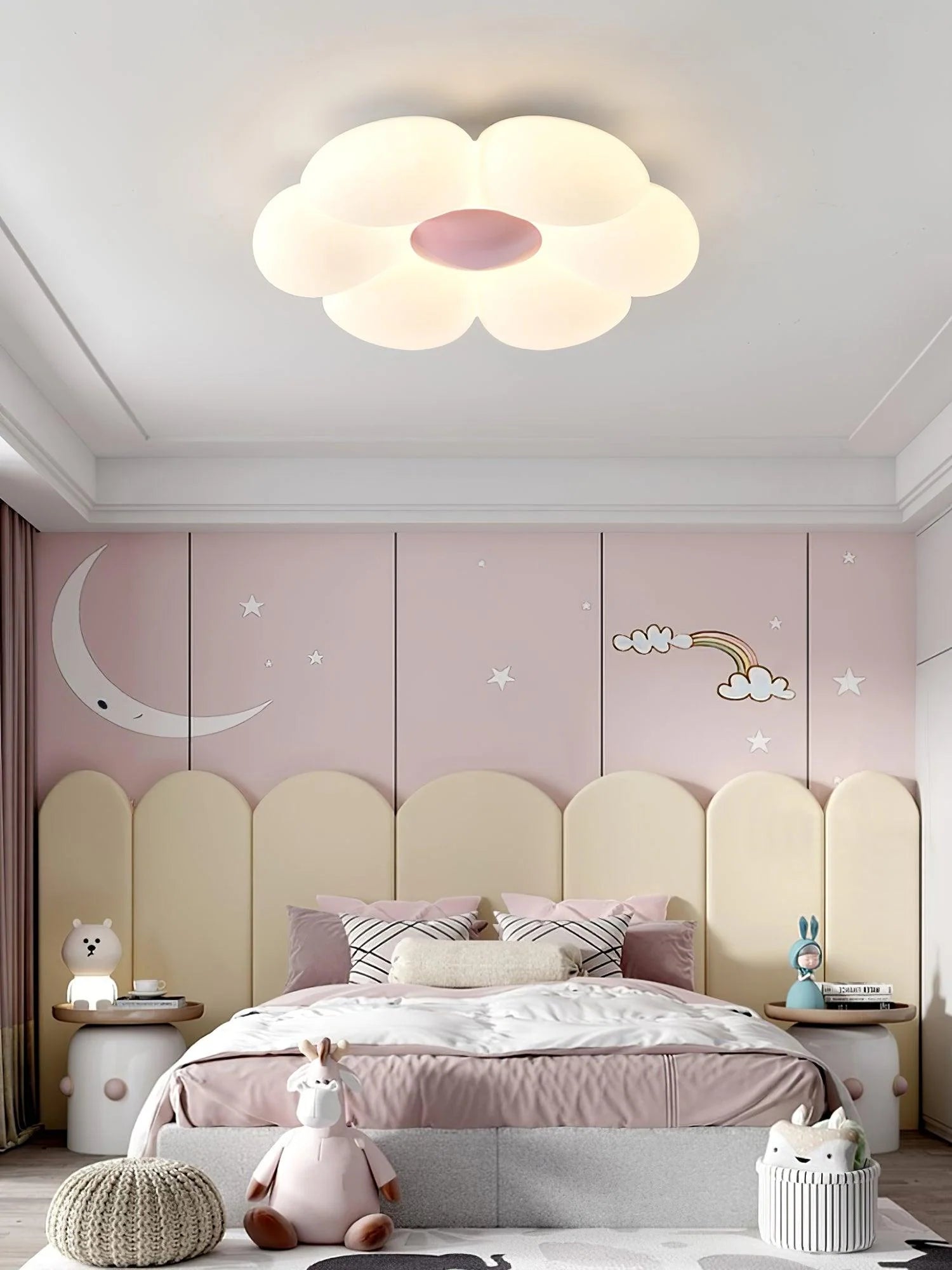 Plafonnier Fleur Enfant Romantique — Lampe Chambre Princesse Style Rond | PIVOINE™