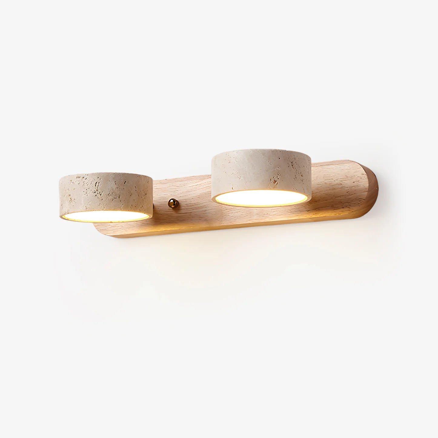 Applique Murale Travertin Duo Rotative Wabi-Sabi — Luminaire Minéral Salle de Bain | CALANQUE™