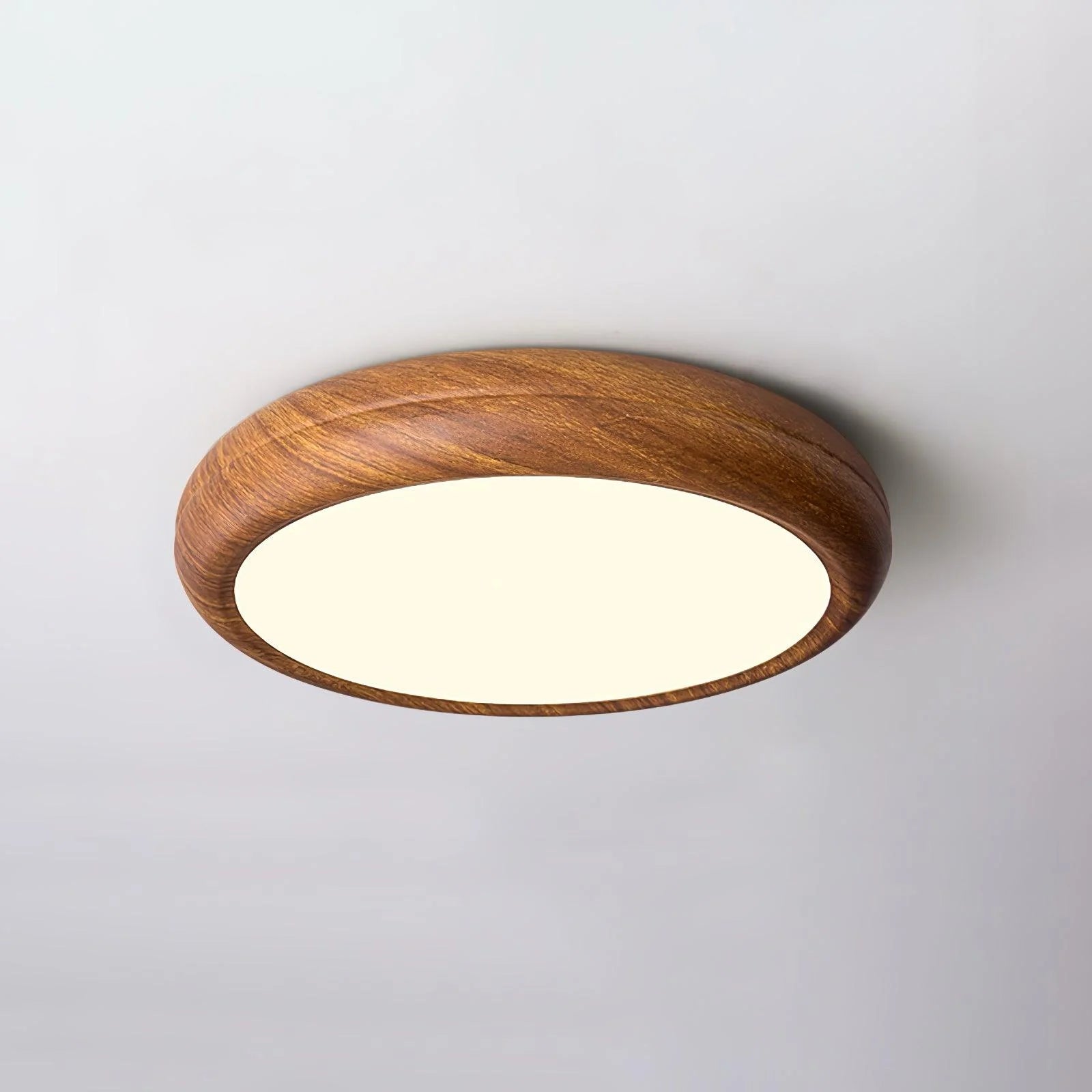 Plafonnier Rond Effet Bois Noyer — Lampe Plafond Style Moderne Créatif | AUBIER™