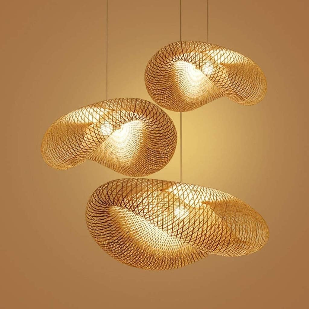 Suspension Design en Bambou Tressé Main — Luminaire Organique Style Japandi XXL | AMAYA™