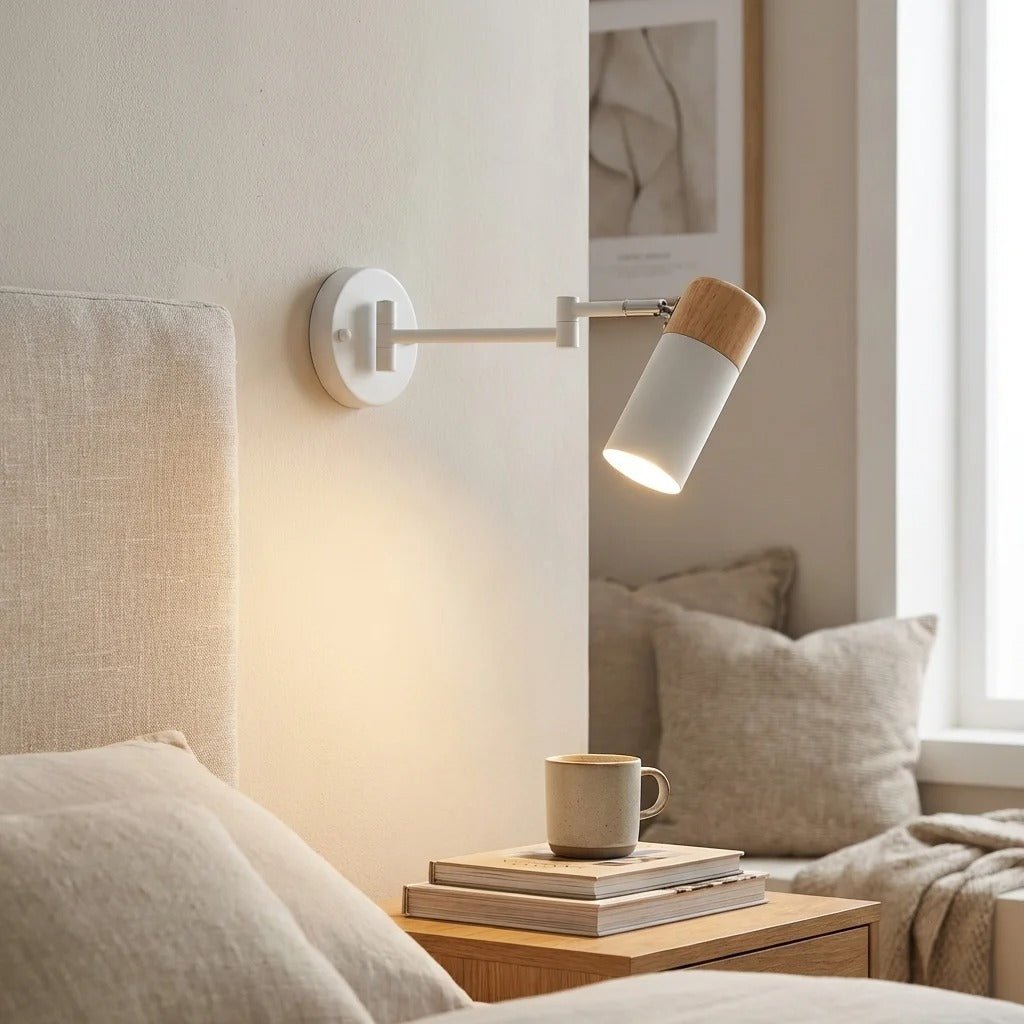 Applique Murale Articulée en Bois et Métal — Bras Orientable 360° pour Lecture | Arko™ - Lampes Design