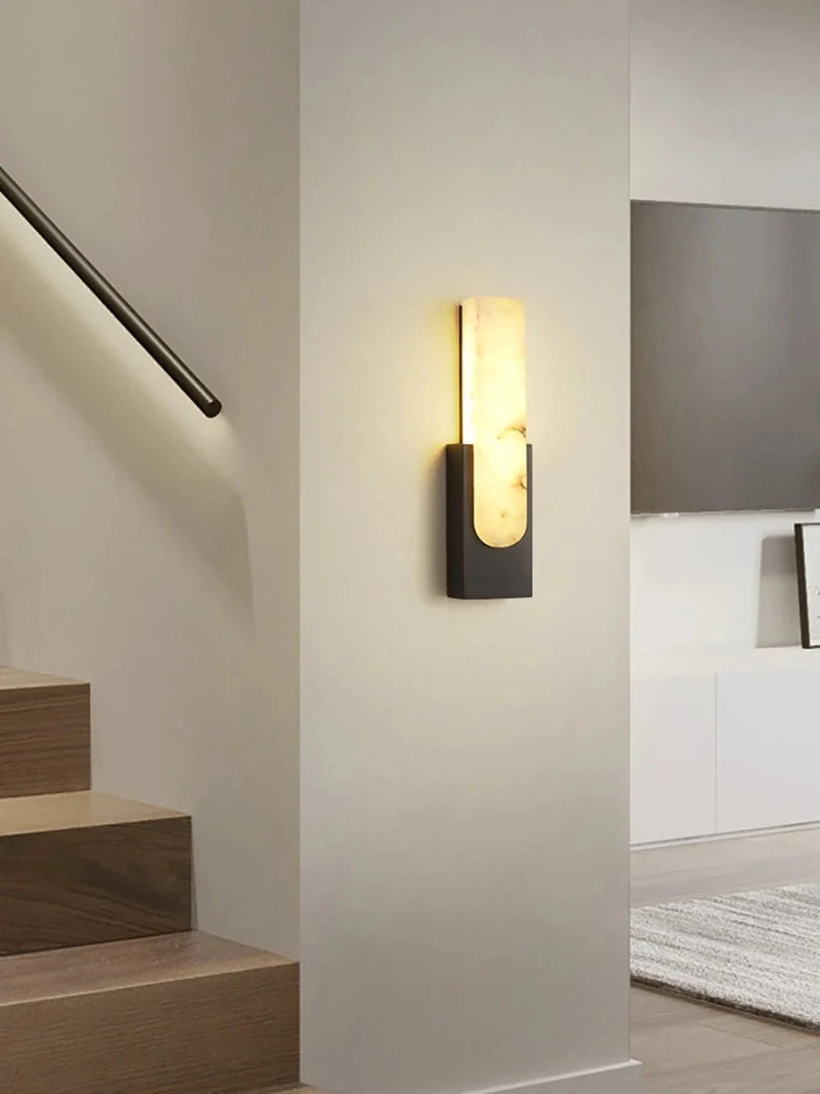 Applique Murale Barre en Marbre — Lampe Chevet Style Nordique Luxe | ONYX™ - Lampes Design