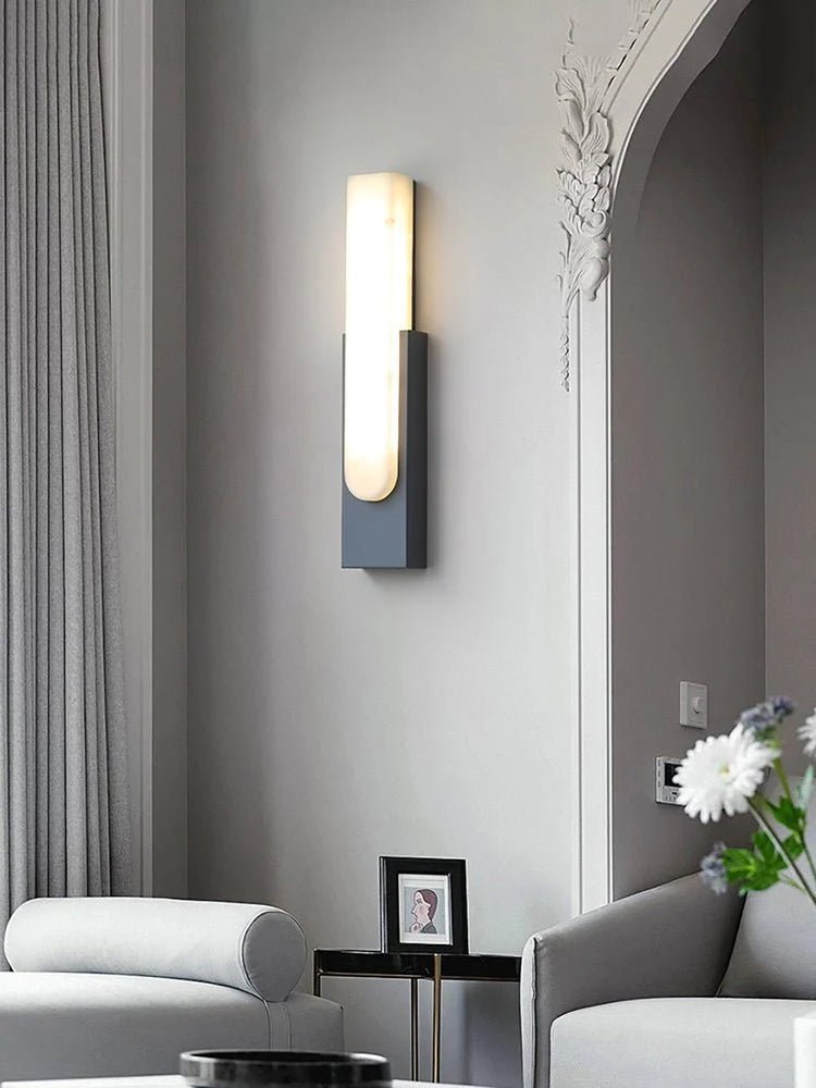 Applique Murale Barre en Marbre — Lampe Chevet Style Nordique Luxe | ONYX™ - Lampes Design