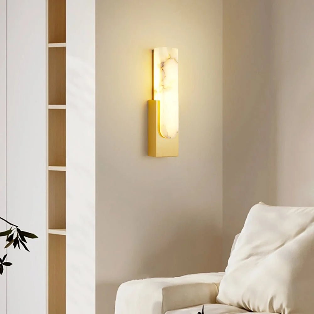 Applique Murale Barre en Marbre — Lampe Chevet Style Nordique Luxe | ONYX™ - Lampes Design