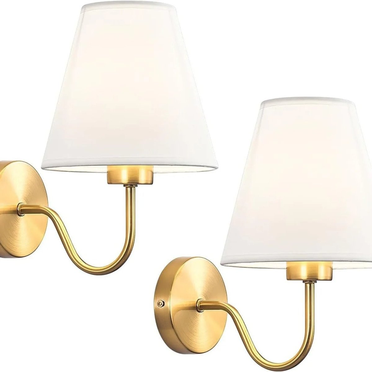 Applique Murale Classique à Abat-Jour en Tissu Blanc — Style Rétro Chic | HAUSSMANN™ - Lampes Design