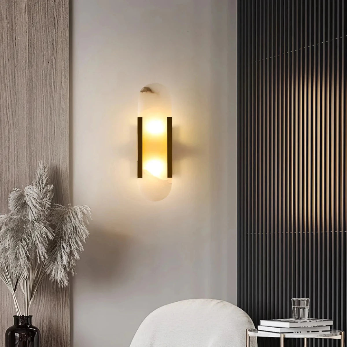 Applique Murale Design Pierre Naturelle Nordique pour Chambre & Salon | ALBÂTRE™ - Lampes Design
