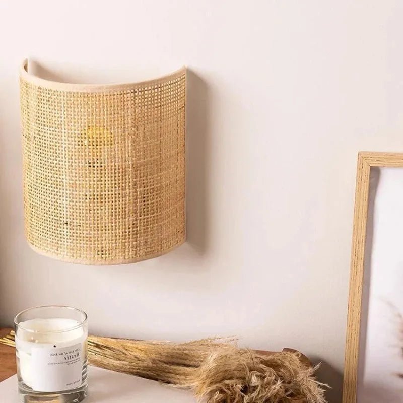 Applique Murale en Bambou Tressé – Design Japandi et Zen pour Chambre ou Salon | BAMB™ - Lampes Design