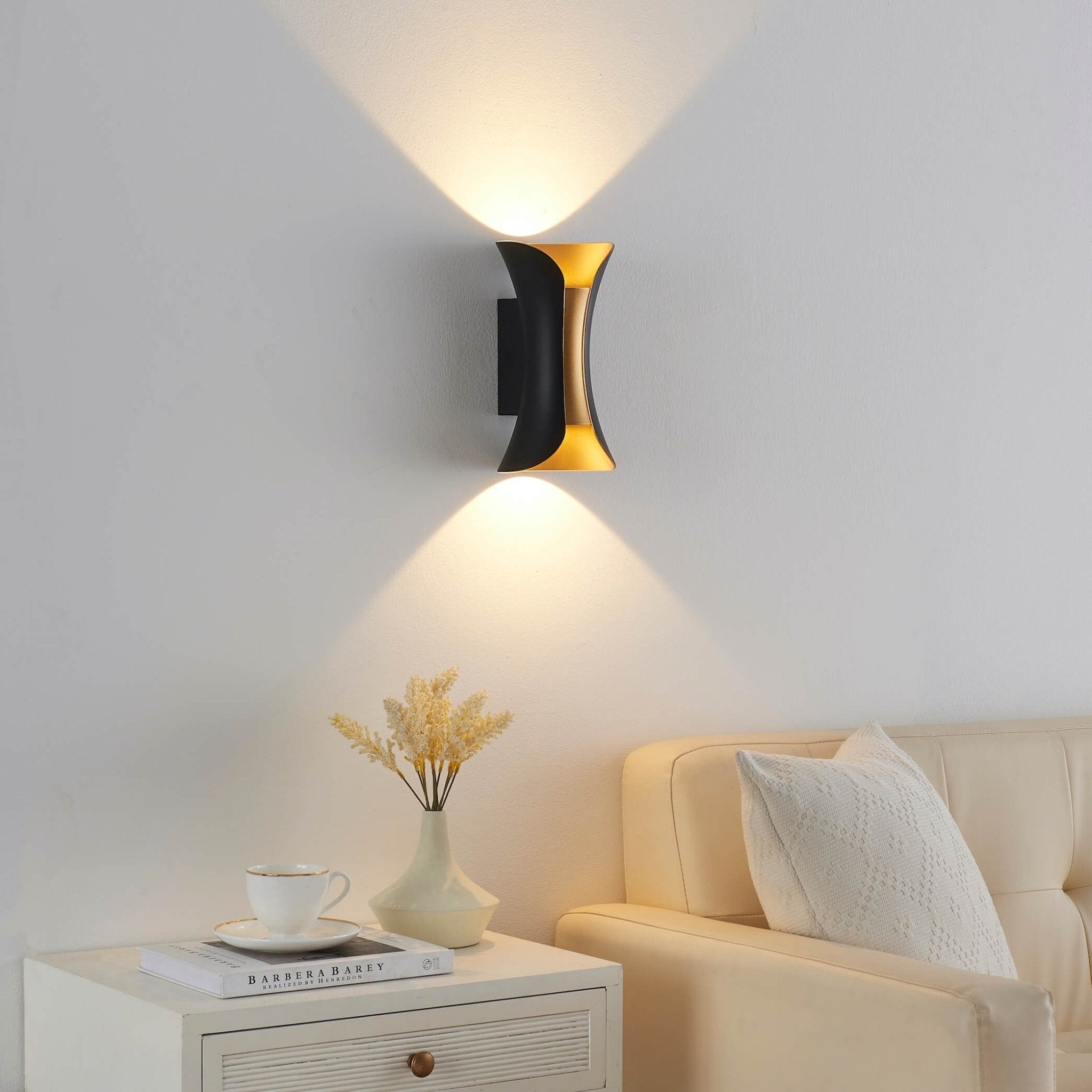 Applique murale exterieur - Design Moderne en Aluminium Noir et Doré pour Intérieur Raffiné - Lampes Design