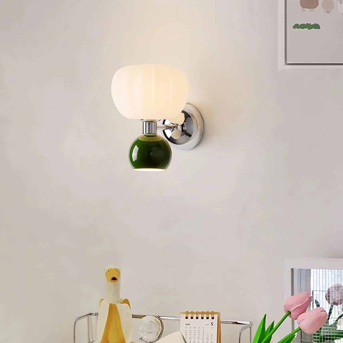 Applique Murale Forme Citrouille en Résine — Lampe Chevet Style Moderne Ludique | CITROUILLE™ - Lampes Design