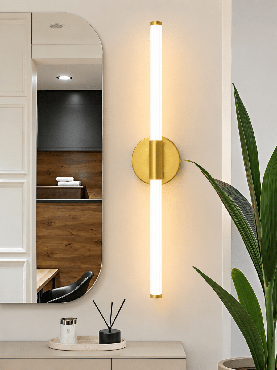 Applique Murale LED Linéaire Doré — Luminaire Design Moderne Double Diffusion | AXIS™ - Lampes Design