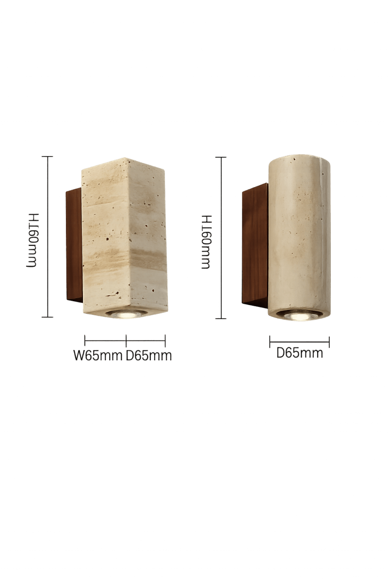 Applique Murale Marbre Jaune Wabi-Sabi — Luminaire Travertin Style Japonais | SATORI™ - Lampes Design