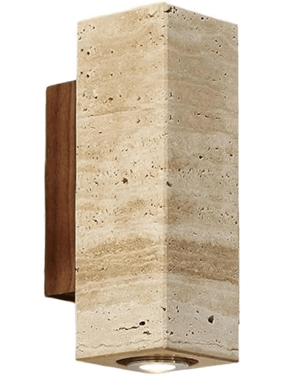 Applique Murale Marbre Jaune Wabi-Sabi — Luminaire Travertin Style Japonais | SATORI™ - Lampes Design