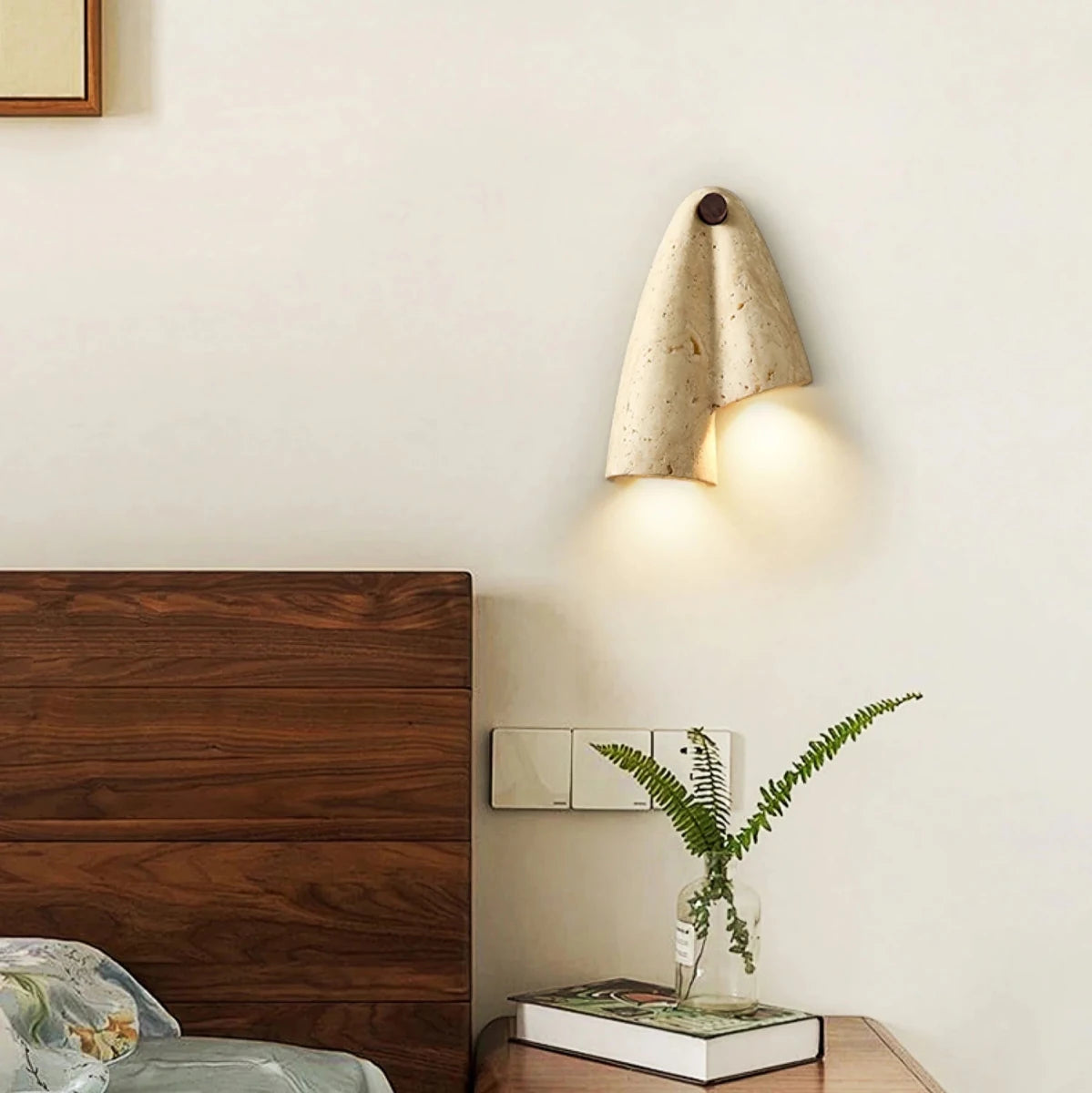 Applique Murale Pierre & Bois Asymétrique — Lampe Style Wabi-Sabi Rétro | FALAISE™ - Lampes Design