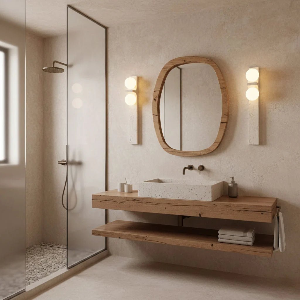 Applique Murale Pierre Naturelle Longue — Lampe Style Wabi-Sabi Rétro | STALACTITE™ - Lampes Design