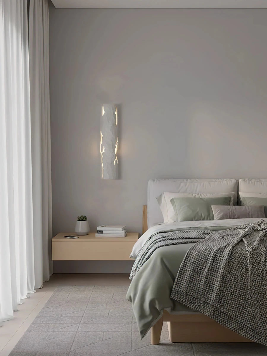 Applique Murale Souche & Texturée Blanche — Lampe Chevet Style Rustique Moderne | TRONC™ - Lampes Design