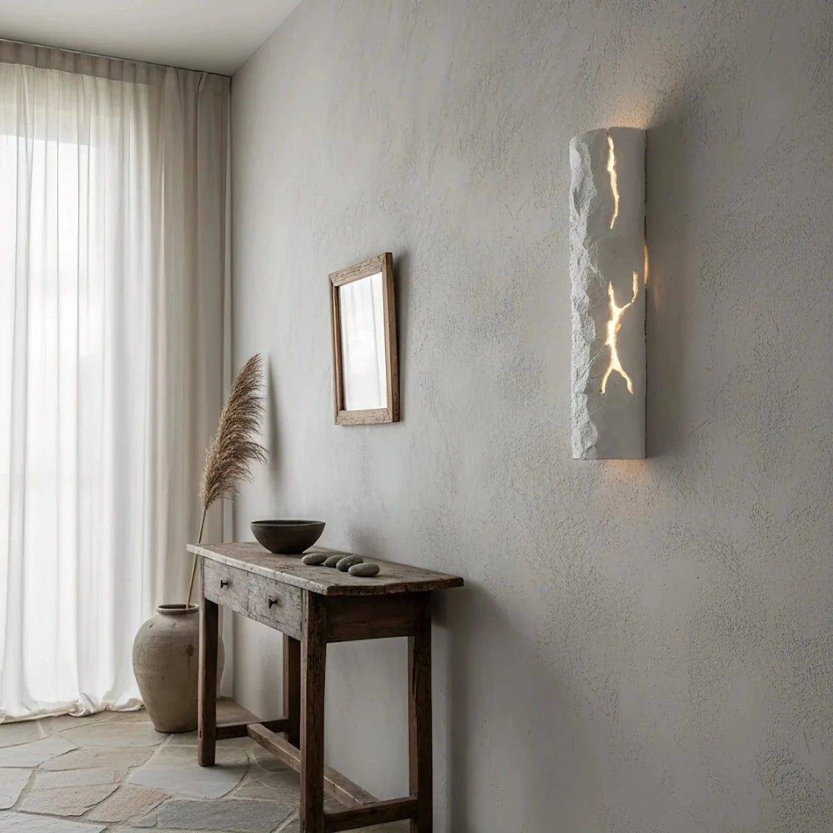 Applique Murale Souche & Texturée Blanche — Lampe Chevet Style Rustique Moderne | TRONC™ - Lampes Design