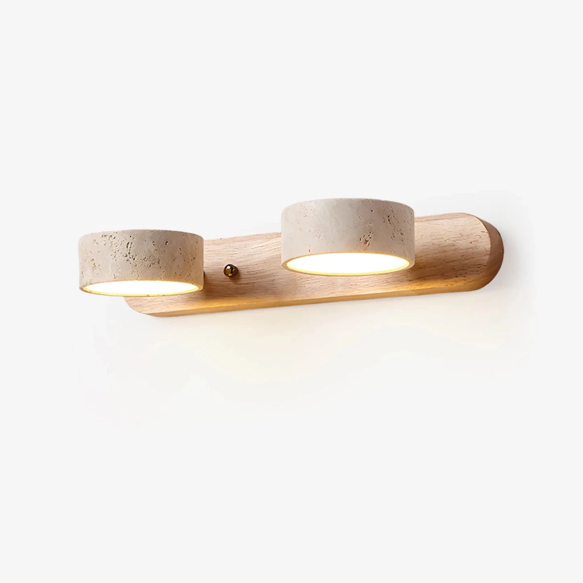 Applique Murale Travertin Duo Rotative Wabi-Sabi — Luminaire Minéral Salle de Bain | CALANQUE™ - Lampes Design