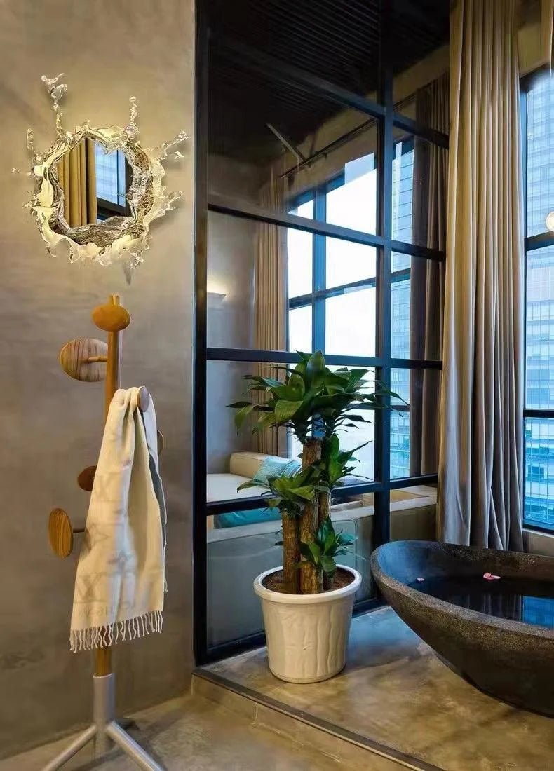 Applique Murale Verre Cintré Façon Éclaboussure — Lampe Miroir Style Art Moderne | ÉCUME™ - Lampes Design