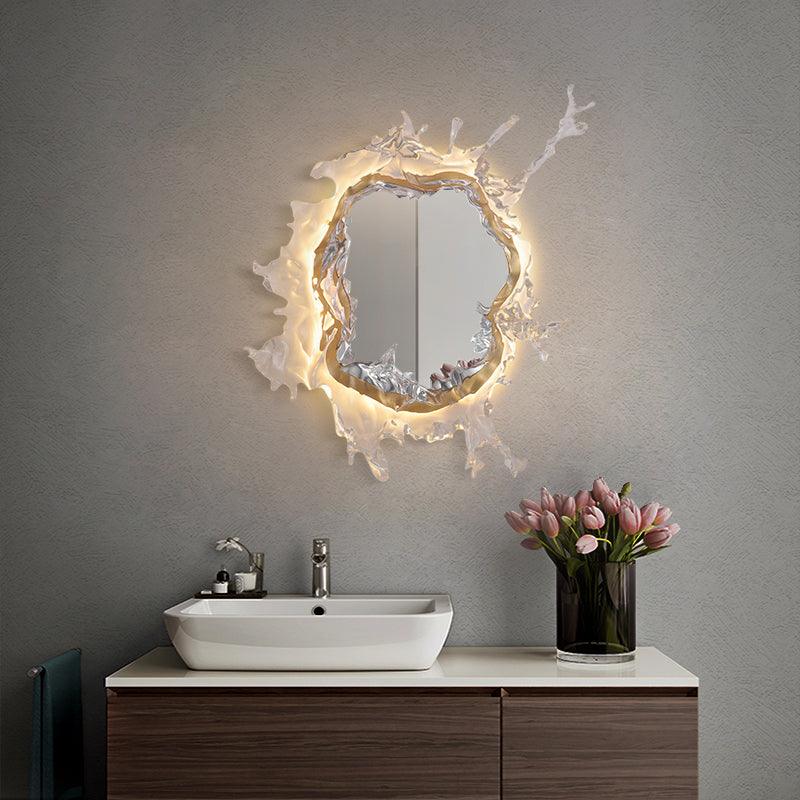 Applique Murale Verre Cintré Façon Éclaboussure — Lampe Miroir Style Art Moderne | ÉCUME™ - Lampes Design