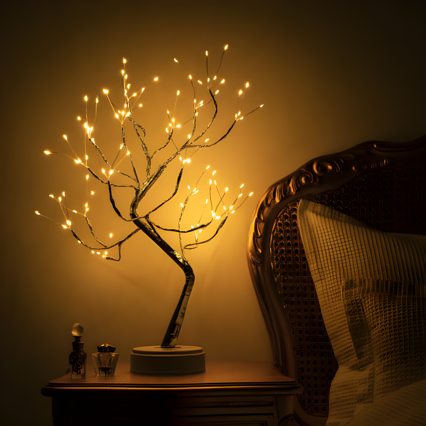 lampe décorative Tulipifera en forme d’arbre avec lumière apaisante pour ambiance zen