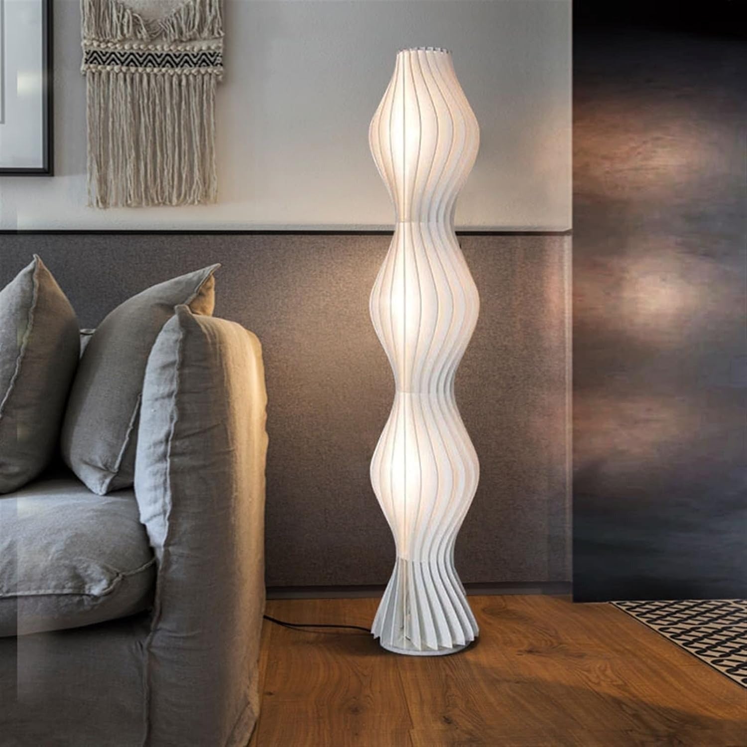 Lampadaire Sculptural - Design Ondulé Moderne | LYSIA™