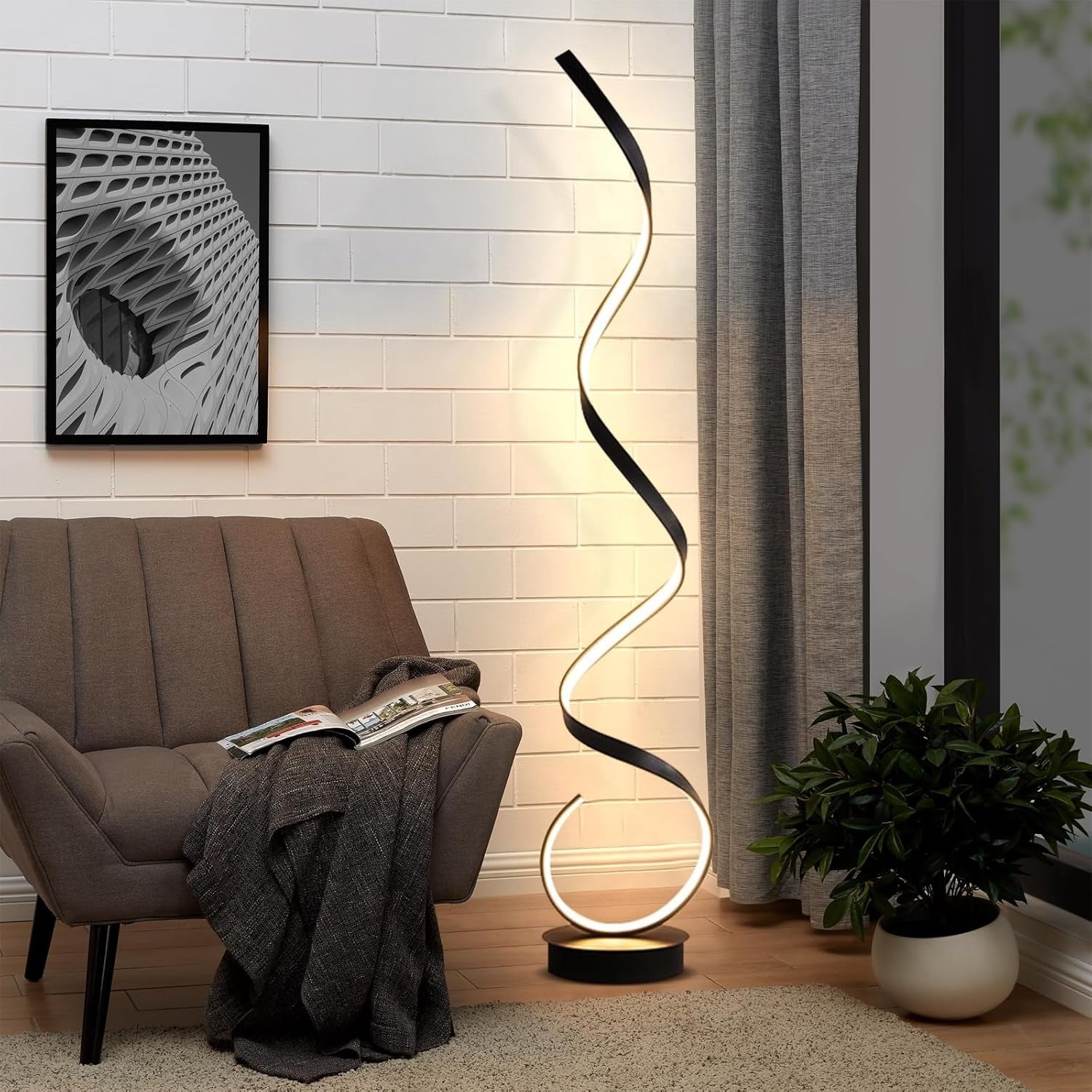 Lampadaire LED Spirale Design Dimmable avec Télécommande | Karolina™