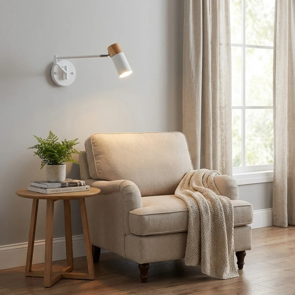 Applique Murale Articulée Bois & Métal — Bras Orientable 360° | Arko™