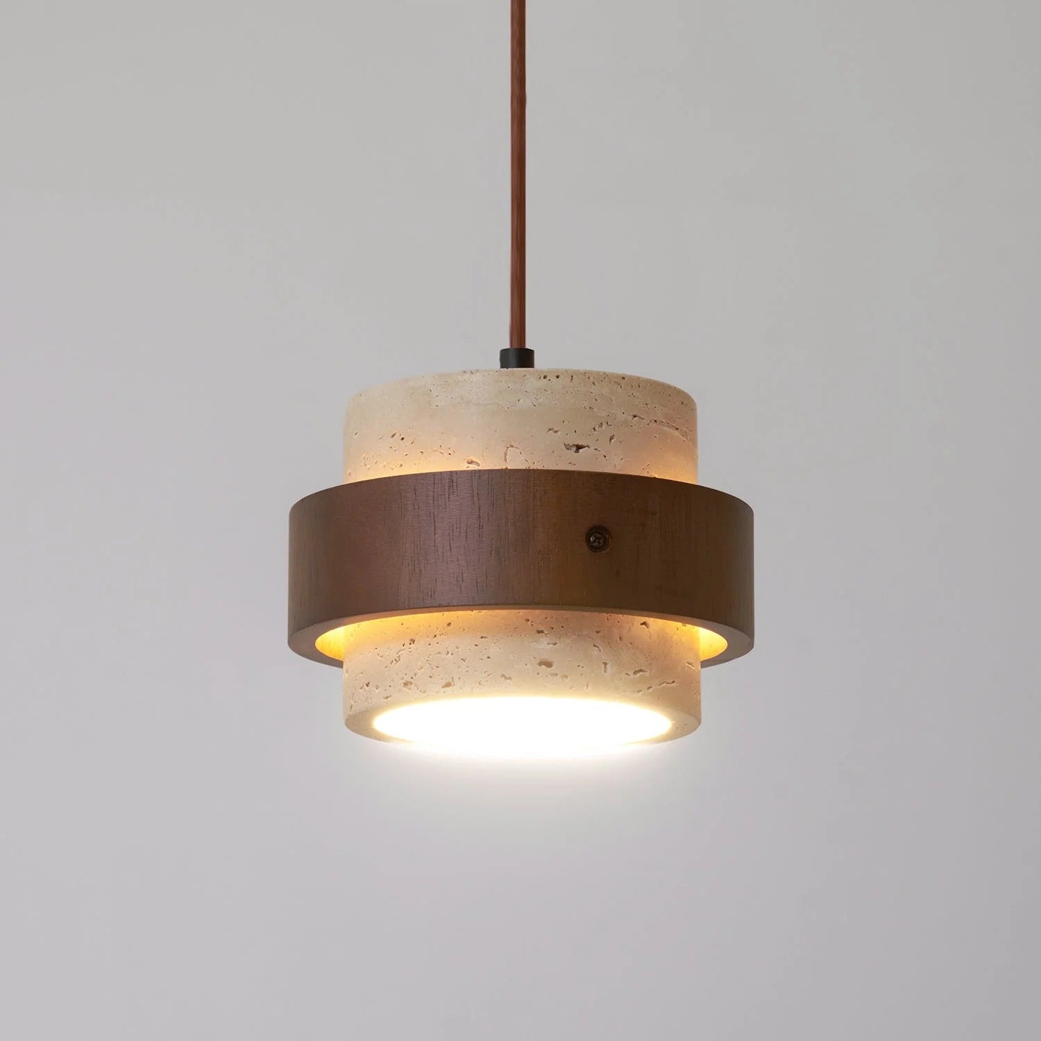 Suspension Design en Bois et Travertin — L'OASIS™