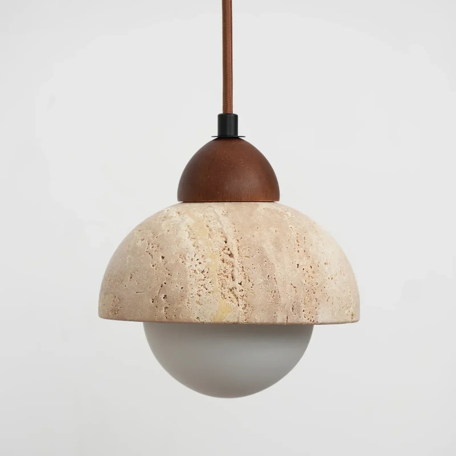 Suspension en Pierre de Travertin Minimaliste - Style Wabi-Sabi Champignon