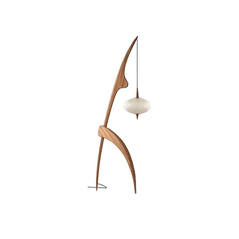 Lampadaire Design Organique en Bois et Lin | Neron - Lampes Design