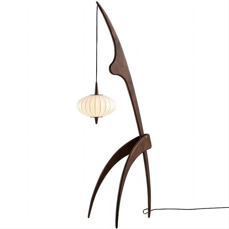 Lampadaire Design Organique en Bois et Lin | Neron - Lampes Design