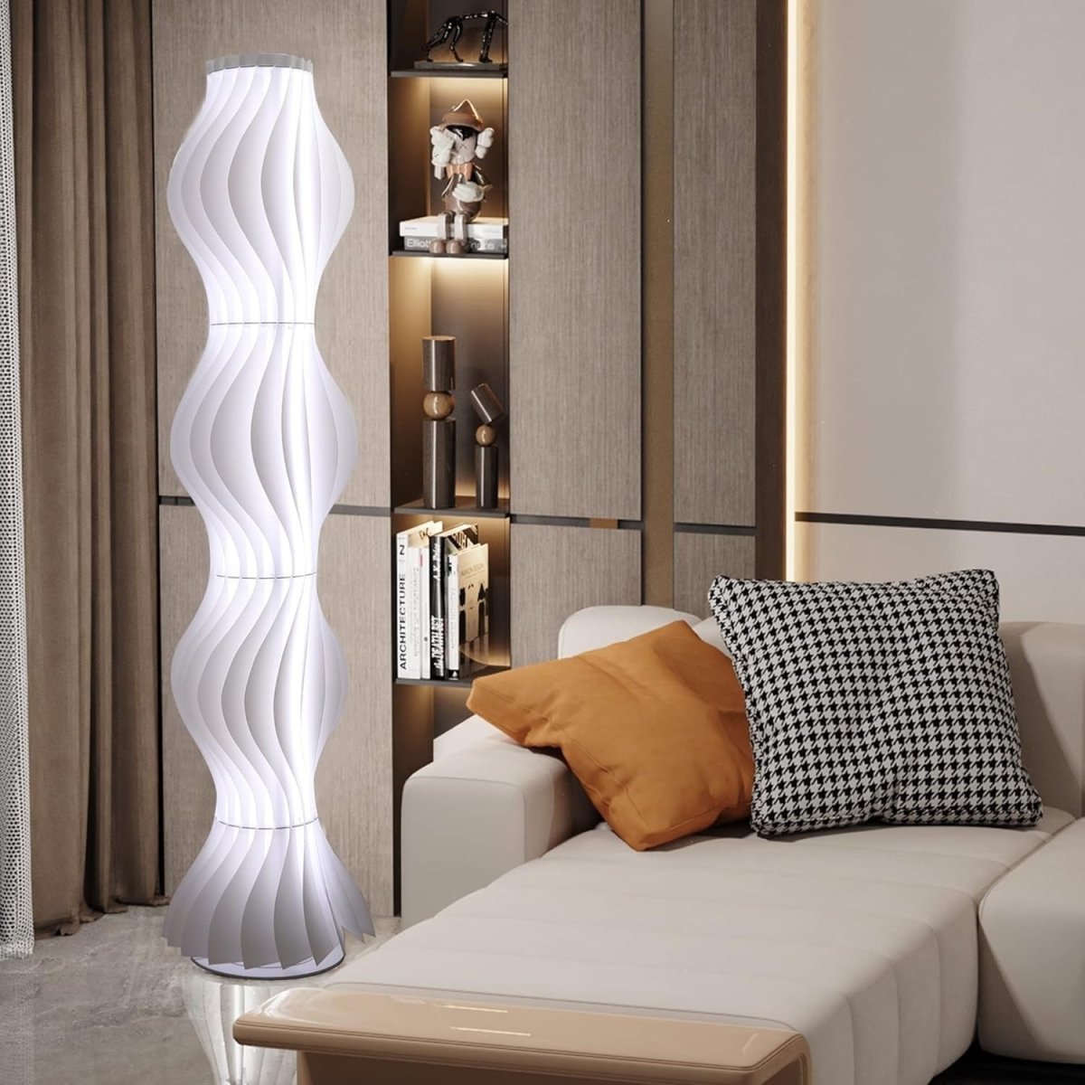 Lampadaire Design Sculptural Ondulé Moderne en Métal pour Salon | LYSIA™ - Lampes Design