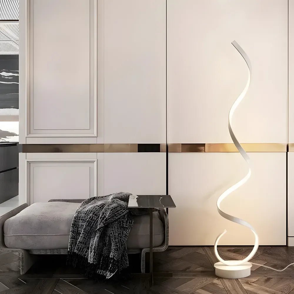 Lampadaire Salon Design Spirale LED Dimmable avec Télécommande | Karolina™ - Lampes Design