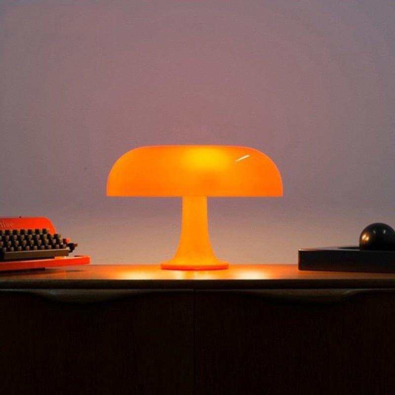 Lampe champignon vintage orange design rétro | Le Cèpe - Lampes Design
