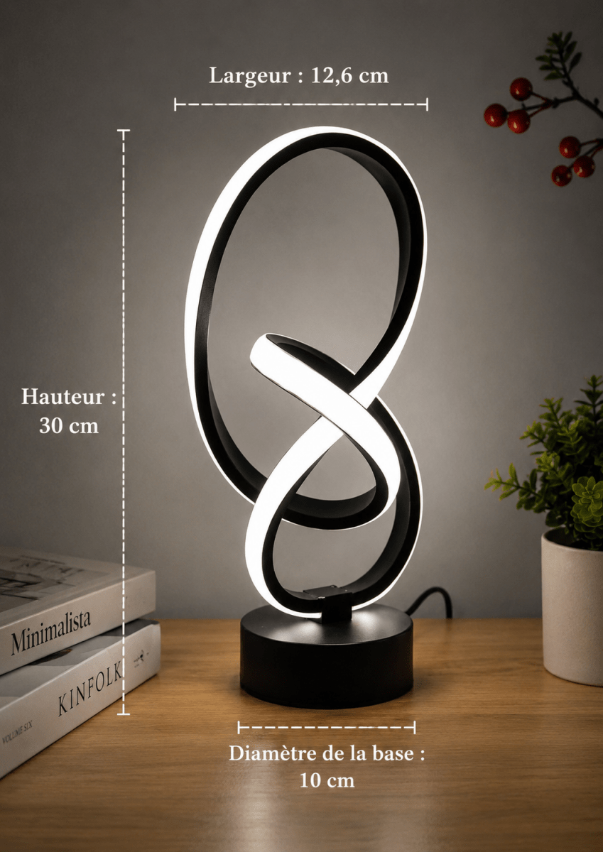 Lampe de Bureau Double Hélice LED — Design Créatif Tricolore Tactile | HÉLICE™ - Lampes Design