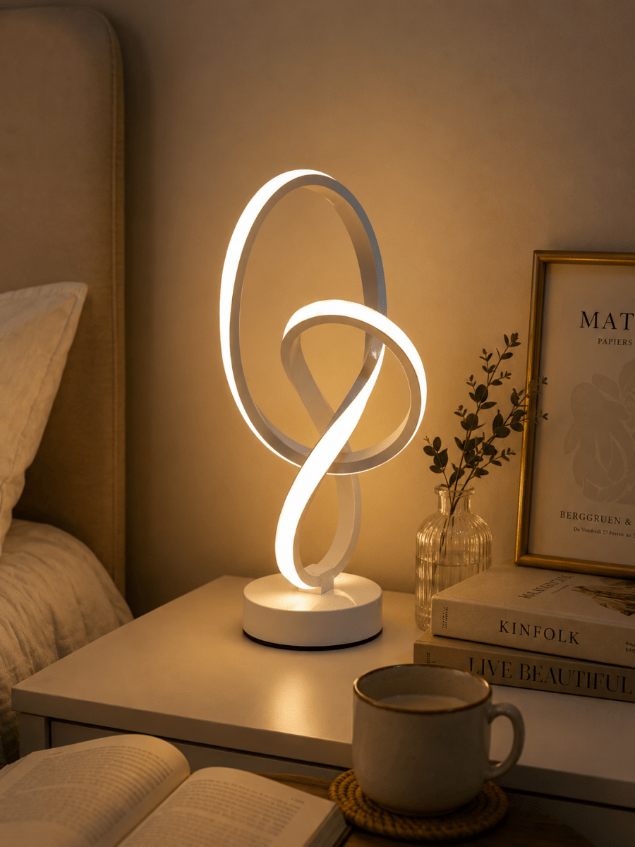 Lampe de Bureau Double Hélice LED — Design Créatif Tricolore Tactile | HÉLICE™ - Lampes Design