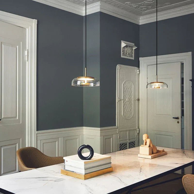 Lampe Design Post - Moderne en Verre Rond et Laiton | Biossi - Lampes Design