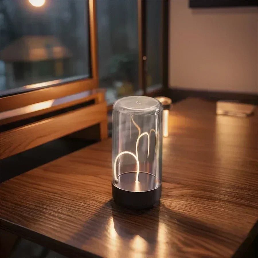 Lampe Portative Sans Fil à Filament — Rechargeable Type-C, Base Magnétique | QUANTA™ - Lampes Design