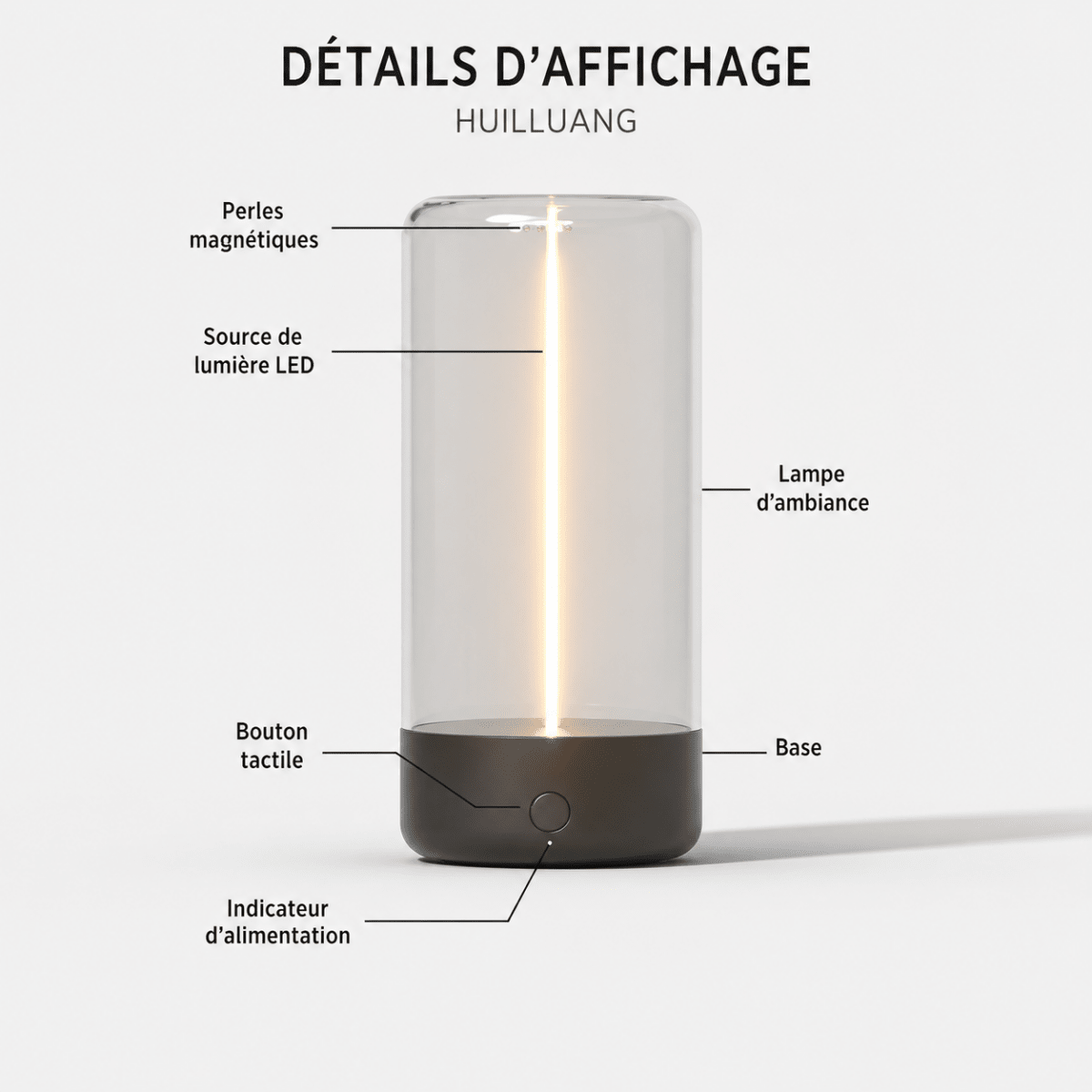 Lampe Portative Sans Fil à Filament — Rechargeable Type-C, Base Magnétique | QUANTA™ - Lampes Design