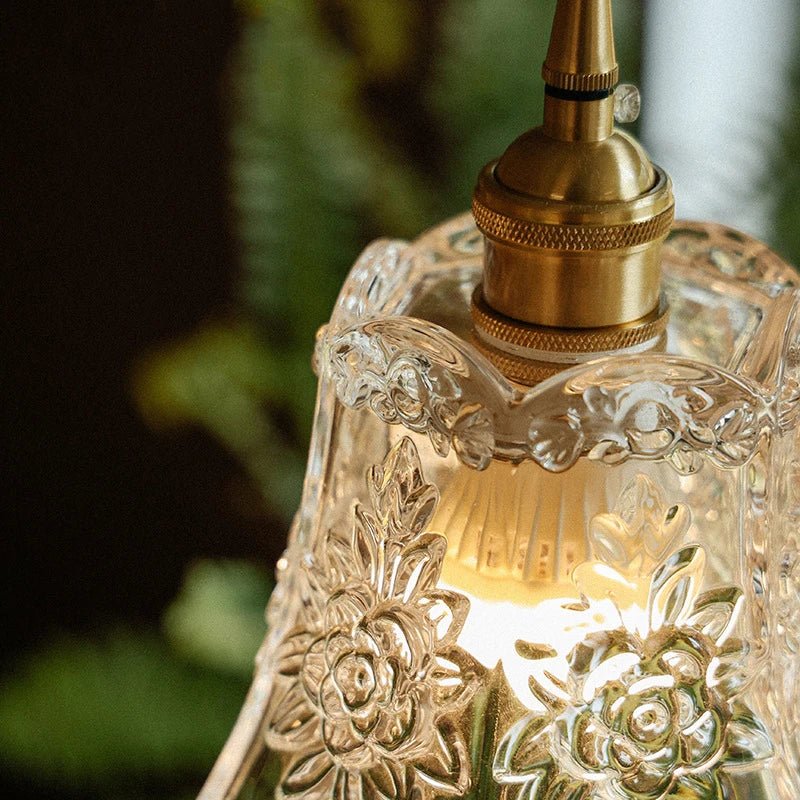 Luminaire Fleur en Verre Texturé et Laiton — Suspension ou Applique | COROLLE™ - Lampes Design