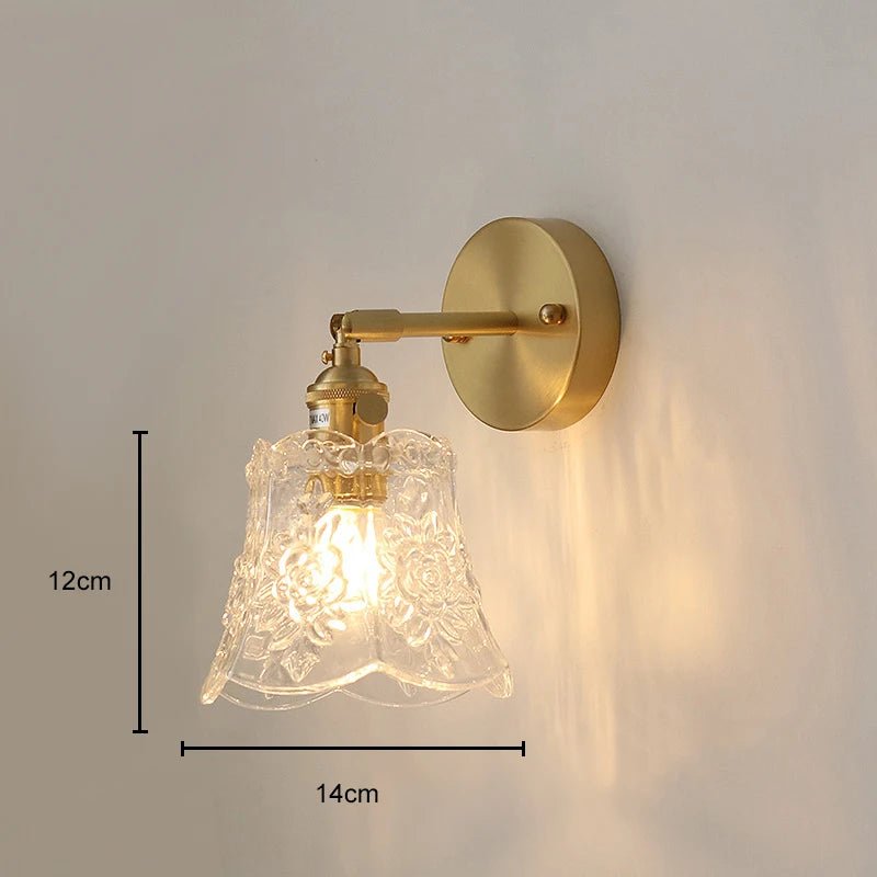 Luminaire Fleur en Verre Texturé et Laiton — Suspension ou Applique | COROLLE™ - Lampes Design