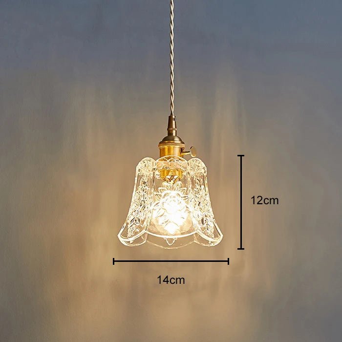 Luminaire Fleur en Verre Texturé et Laiton — Suspension ou Applique | COROLLE™ - Lampes Design