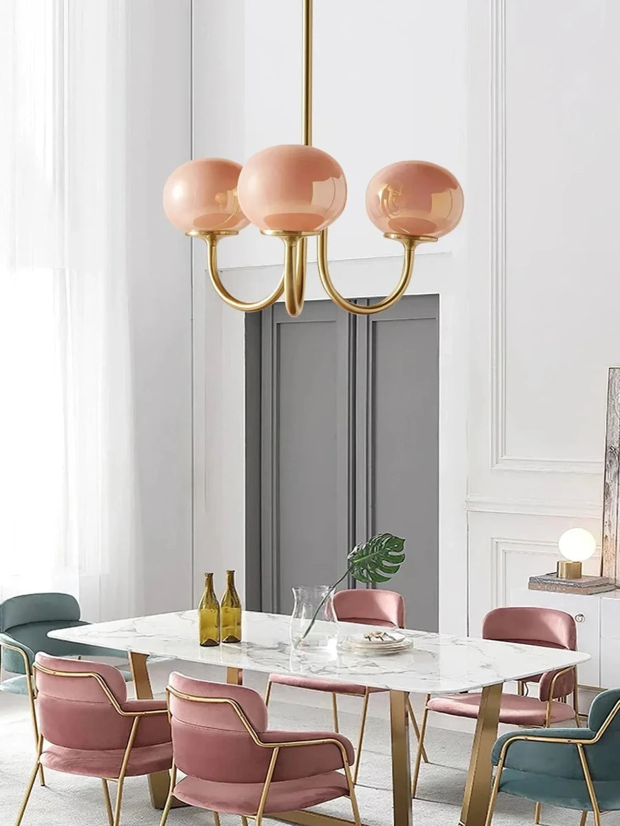 Lustre Suspension Design Globes en Verre et Laiton pour Salle à Manger | Blossom™ - Lampes Design