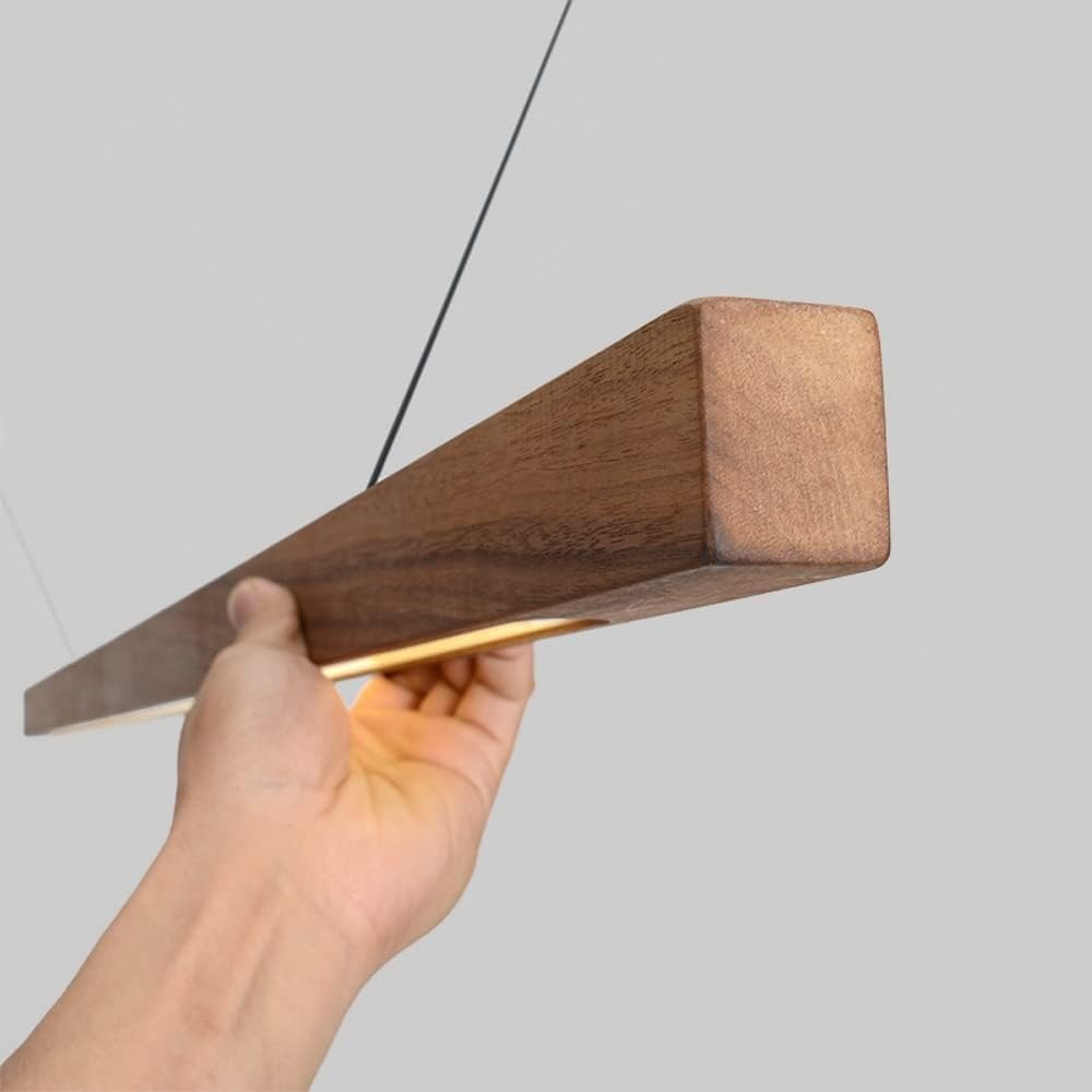 Lustre Suspension Linéaire en Bois Design Minimaliste LED | Linear - Lampes Design