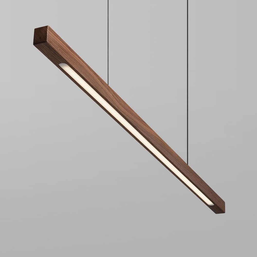 Lustre Suspension Linéaire en Bois Design Minimaliste LED | Linear - Lampes Design