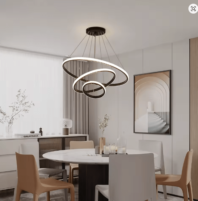 Lustre Suspension Triple Anneau LED Dimmable — Design Moderne et Sculptural | ORBIS™ - Lampes Design