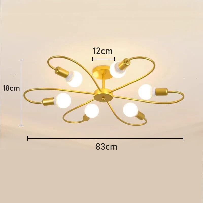 Lustre Industriel Rétro en Fer Forgé — 3, 6 ou 8 Têtes E27 | ATOME™