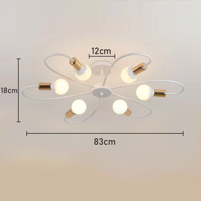 Lustre Industriel Rétro en Fer Forgé — 3, 6 ou 8 Têtes E27 | ATOME™