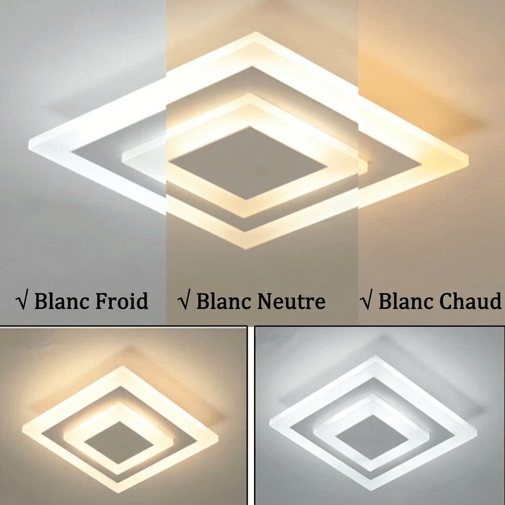 Plafonnier LED Compact Design Carré — Éclairage Blanc Chaud pour Salon ou Chambre | LAMIA™ - Lampes Design