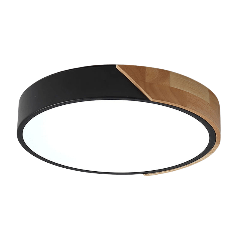 Plafonnier LED Design Nordique Bois et Métal Noir | Lund - Lampes Design
